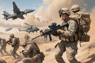 draw military themed illustrations