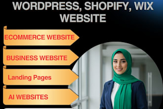 build a professional wordpress, shopify, or wix website for your business