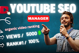 be your youtube channel growth manager and SEO expert