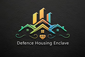 do real estate, property, mortgage, home, building, construction logo design