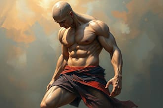 make a stunning digital oil painting portraits