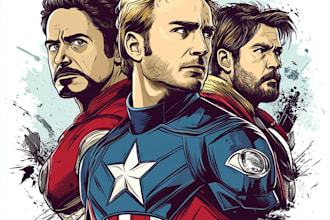 create comic book cover superhero character design