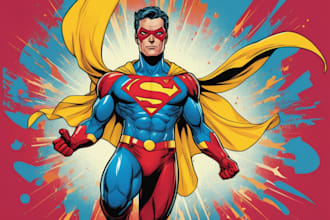 design an amazing superhero pop art