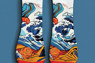 draw modern and unique custom socks