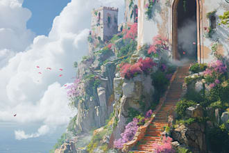 do fantasy environment concept art or landscape  illustration