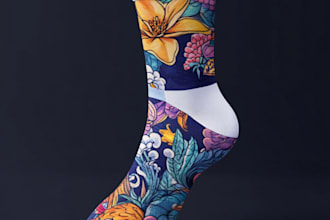 draw sublimation all type of unique socks design and pattern