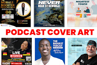 do a unique podcast cover art and podcast logo design
