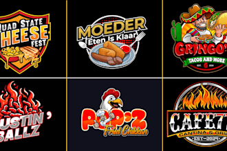 make a fast food truck, bakery, cafe, pizza, burger, bbq, restaurant logo