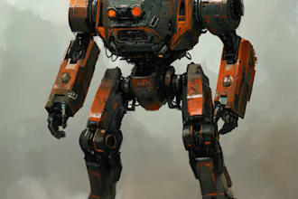 create a mecha robot fanart or original in digital artwork