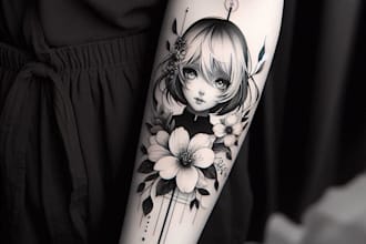 draw minimalist tattoo sleeve tattoo design
