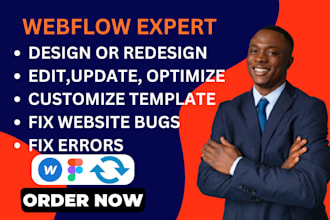 fix webflow bugs optimize SEO resolve mobile responsive issues update website