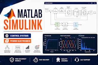develop matlab simulink models for control systems and power electronics