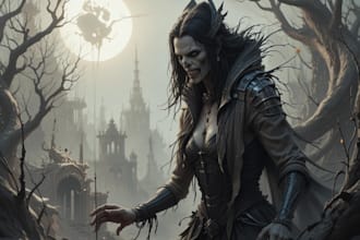 draw fantasy horror character illustration