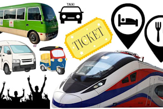 provide ticketing services, train, bus, hotel and restaurant booking