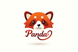 do red panda head logo design 2 day