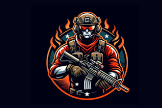 design outstanding special forces mascot logo with express deliver