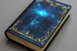 do  design an eye catching book cover with back and spine