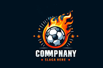 design creative soccer fireball icon mascot logo for your business