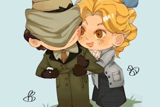 draw chibi couple or ship anime art