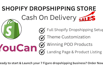 create a professional and responsive arabic cod dropshipping pod shopify store