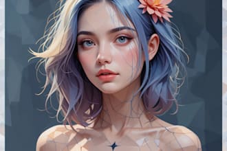 create low poly vector potrait