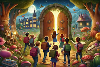 draw children story book illustration, story book illustration