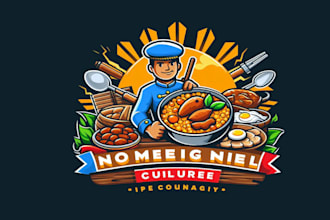 create cuisine, filipino, culture, mascot logo with unlimited revisions