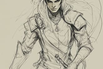 unique sketches for dnd,rpg and fantasy characters design
