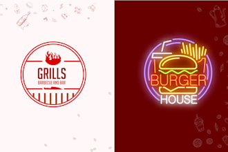 design burger, pizza, cafe, bakery, grill, BBQ and restaurant logo