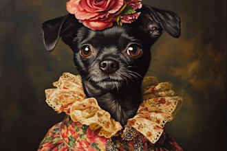 do a custom pet portrait, dog portrait, cat portrait