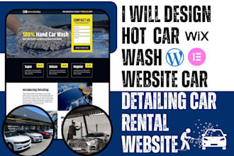 design car wash website car detailing website with booking car rental website