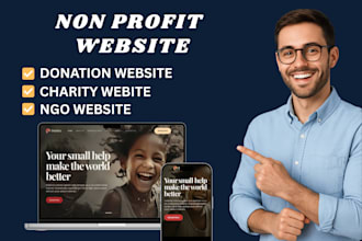 design charity, nonprofit, donation website with donation integration