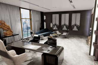 do 3d commercial buildings, office design, coworking space design