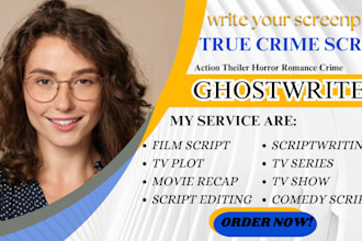 write a movie script screenplay and TV series script