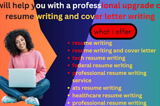 help you with a professional upgrade cv resume writing and cover letter writing