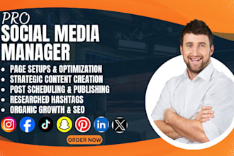 be your social media marketing manager content creator linkedin marketing fb ads