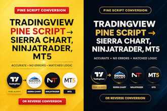 convert tradingview pine script to sierra chart, ninjatrader, mt5 or ctrader bot