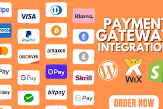 integrate stripe, paypal, klarna authorize net, wise square woocommerce payment