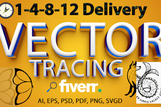 vector tracing, redraw logo, convert image to vector quickly, to ai,eps,png,pdf