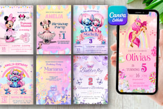 design a birthday invitation for kids canva