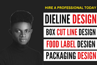 do dieline packaging design custom product box and cut line food label design