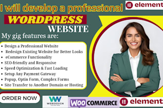 develop wordpress and business website showit, duda, weebly, hostinger, website