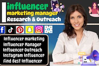 be your influencer marketing manager, influencer research, product promotion