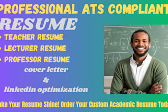 craft and edit teacher professor resume cover letter and linkedin