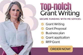 grant writing and submission, proposal, research, application, business plan