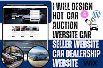 design hot car auctions website car seller website with booking car dealership