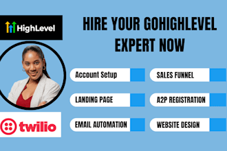 gohighlevel website ghl twilio a2p clickfunnel automation landing page chatbotai