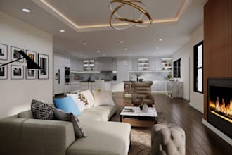 remodel 3d modern house apartment,cgi livingroom,dining setup,furniture render