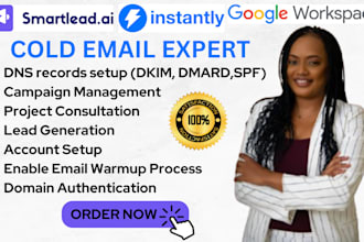 do instantly ai or smartlead cold outreach email warm up with google workspace
