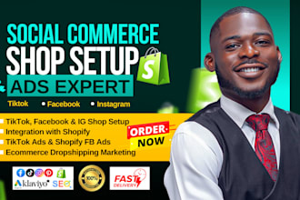 fix tiktok shop, facebook shop, instagram shop, tik tok ads, and shopify fb ads